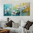 thumbnail image 2 of Nawypu  Large Wall Art Canvas, Abstract White Yellow Flowers Abstract Art Paintings for Bathroom Fantasy Colorful Modern Artwork Decor for Living Room Bedroom Kitchen -12''x16''X3 Panels, 2 of 4