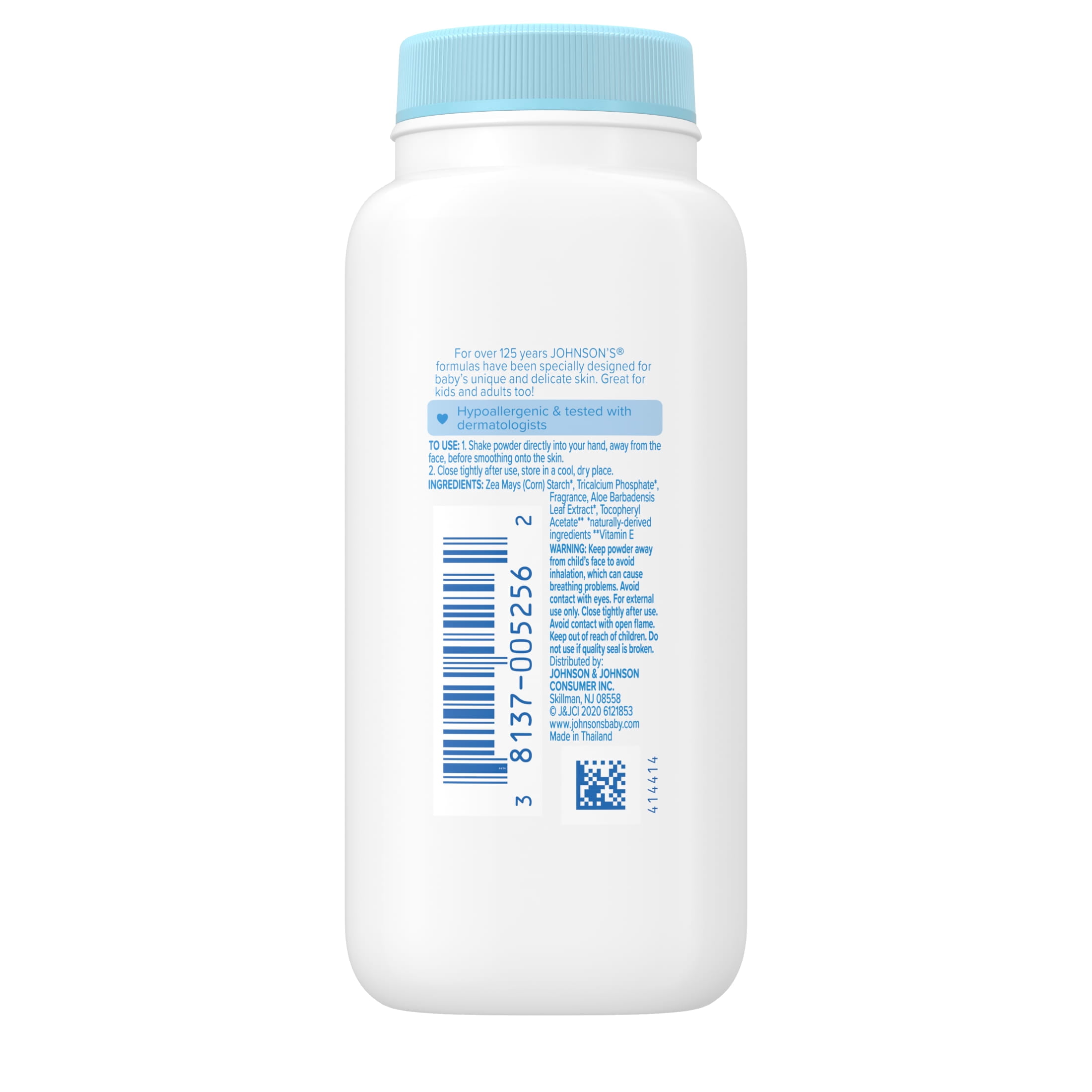 (2 pack) Johnson's Naturally Derived Cornstarch Powder for Baby & Toddler with Aloe & Vitamin E, 1.5 oz