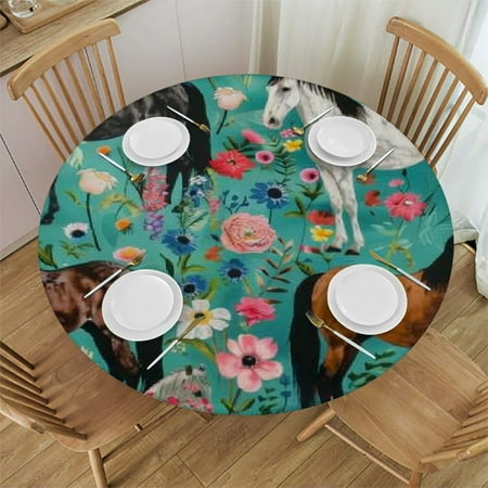 

BCIIG Kidston Round Table Cover Stain Resistant Washable Indoor Outdoor Dining Wedding Parties 100% Polyester Fiber 38-42