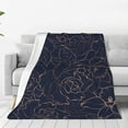thumbnail image 4 of Cauagu Navy Dark Blue Pattern Flannel Bed Blankets,Fleece Blanket Comfortable Air Conditioning Blanket for Sofa Bed Travel Couch & Living Room -80"x60", 4 of 8