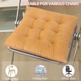 thumbnail image 6 of SUSIELADY 2 Pack Square Seat Cushion Chair Pads, Soft Velvet Chair Pillows with Ties for Kitchen Dining Chairs, Office Desk, Living Room, Tatami, 15.75", Turmeric Yellow, 6 of 6