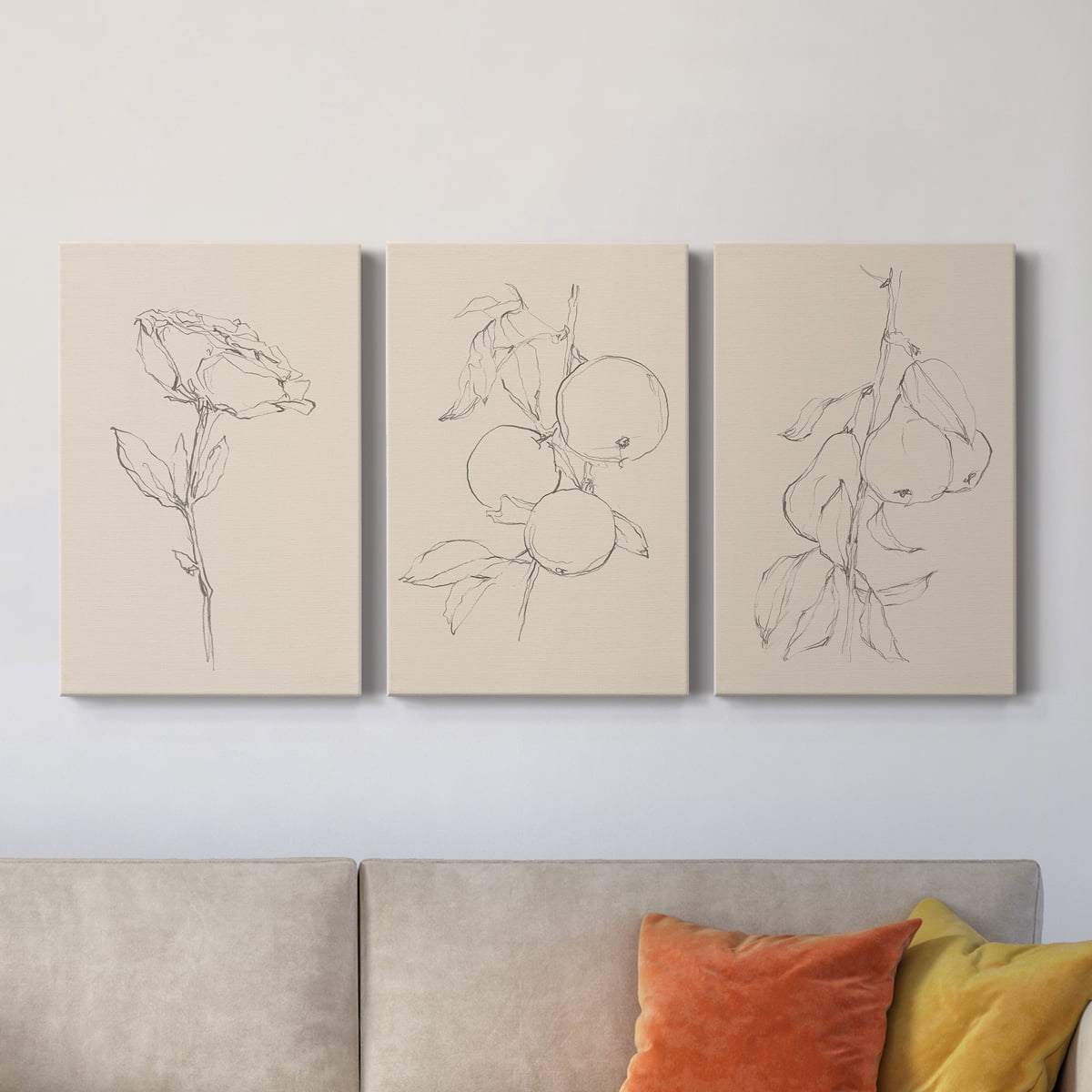 Floral Contour Study IV Premium Gallery Wrapped Canvas - Ready to Hang - 12 x 18 Each