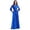 A-Blue47, variant on Women's Three Quarter Sleeve Belted Maxi Dress Pockets Round Neck Formal Evening Party Gown