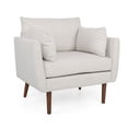 thumbnail image 2 of Christopher Knight Home Modern Upholstered Accent Chair with 2 Pillows, Solid Wood Legs, Beige, 2 of 9