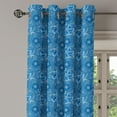 thumbnail image 2 of Ambesonne Luau Grommet Curtain, Aqua Toned Floral Illustration, 50" x 72", Petrol Blue Dark Blue, 2 of 6