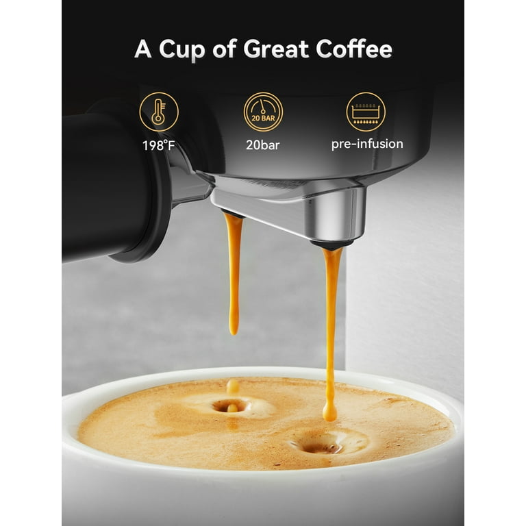 Neretva, 20 Bar Espresso Machine, Compact Stainless Steel, LED