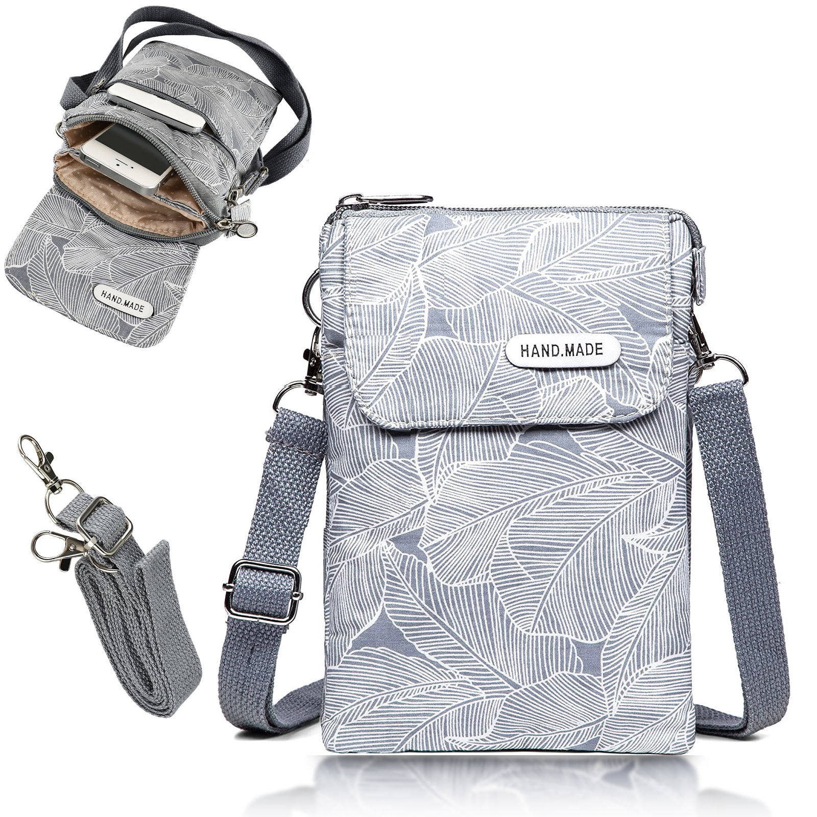 Fashion Zipper Circle Purse Clutch Mobile Phone Technology Intelligent Round Shoulder Cross-body Bag Tote Handbag Canvas Messenger Purse Wallet 