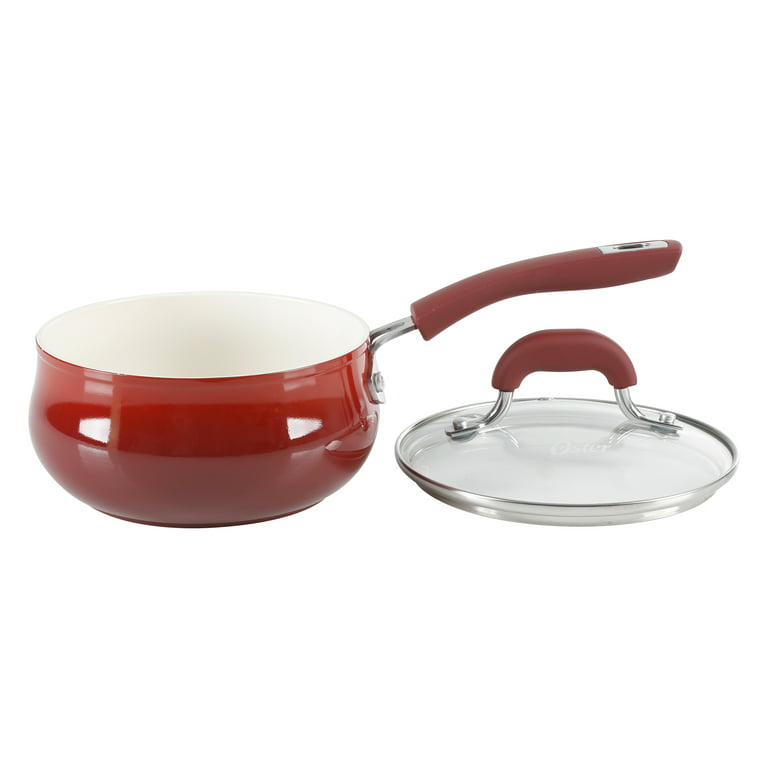 Oster 8 Aluminum Non Stick Frying Pan with Bakelite Handle - Red