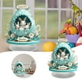 thumbnail image 6 of YWIYIUD Happy Easter RabbitEggs Decorations Spring Easter Centerpieces Cartoon Cute 2D Acrylic BunnyEgg Flower Figurines Table Ornament for Farmhouse Home Kitchen Easter Party,Birthday Gifts, 6 of 8