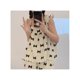 thumbnail image 4 of Mujeres pijama conjunto sin mangas lindo dibujos animados impresiones sueltas colores vibrantes mujeres ropa de dormir para primavera verano hogar bowknot XL, 4 of 8