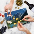 thumbnail image 5 of Landscape Cutting Board, Snowy Mountaintop Bustling River Pine Trees Rocks Grass Clouds Shrubs, Decorative Tempered Glass Cutting and Serving Board, Small Size, White Green Grey, by Ambesonne, 5 of 5