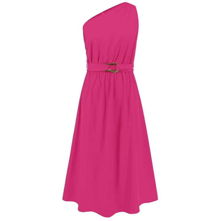 hot.pink dress Hot Pink V Neckline Prom Dress With Stretch Fabric And Corset Back main image 0