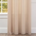 thumbnail image 4 of Chanasya Beige Silky Velvet Textured Sheer Curtains - Lightweight Luxury Curtain for Living Room Bedroom Windows - Light Filtering Elegant Decor Drapes with Grommets - 84 Inches Long - 2 Panel Set, 4 of 5