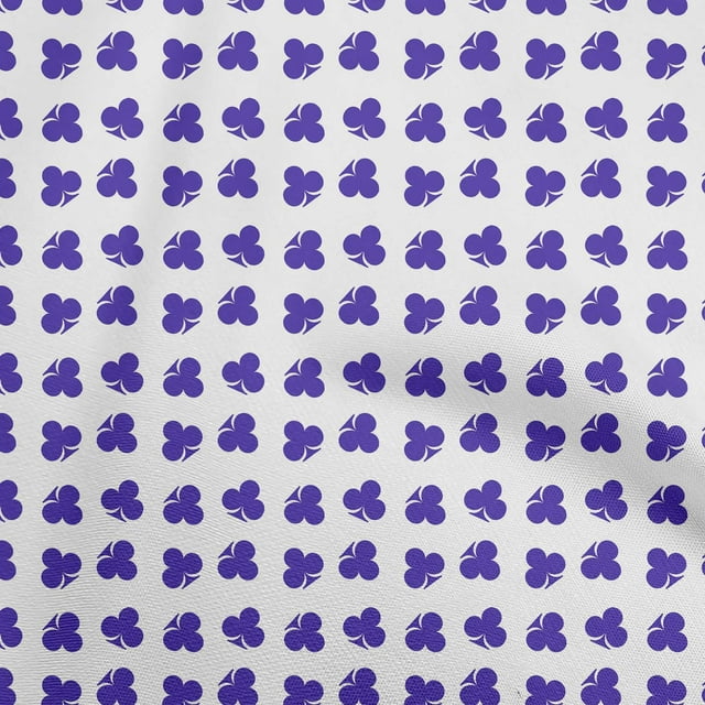 oneOone Polyester Spandex Dark Blue Fabric Poker Card Sewing Material Print Fabric by The Yard 56 Inch Wide