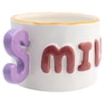 thumbnail image 2 of Taza de Cerámica Texturizada, Diseño Minimalista, Modelo SMILE en Relieve con Asa en Forma de S, Tarro para Bebidas Calientes, Capacidad 395 ml, 2 of 3