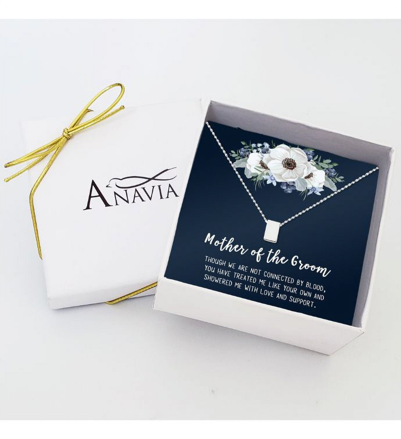 Mother of the Groom Mother's Day Gift, Mother's Day Gift for Mother-in-Law, Gift for Her, Mother in Law Necklace Gift for Mother's Day, Jewelry Gift for Mom [Silver, No-Personalized Card]