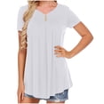 thumbnail image 1 of Sentmoon Womens Loose Fit Tees Crew Neck Short Sleeve Tops Active Button Basic Plus Size Summer Tops For Women 2025 Summer Saving, 1 of 6