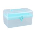 thumbnail image 1 of Xuanheng Nail Art Storage Box Clear with Compartments for Nail Drill Tool Nail Rhinestone blue, 1 of 8