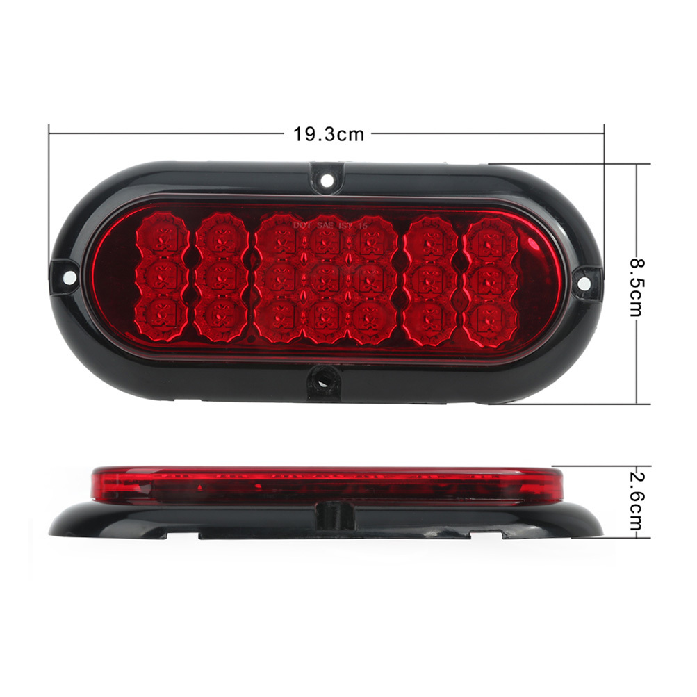 ECCPP Universal 6Pack 6â€ 21 Leds Red Stop Turn Signal Lamp Side Marker Truck Trailer LED Light fit for Truck Pickup Boat SUV Trail LED Side Marker Light