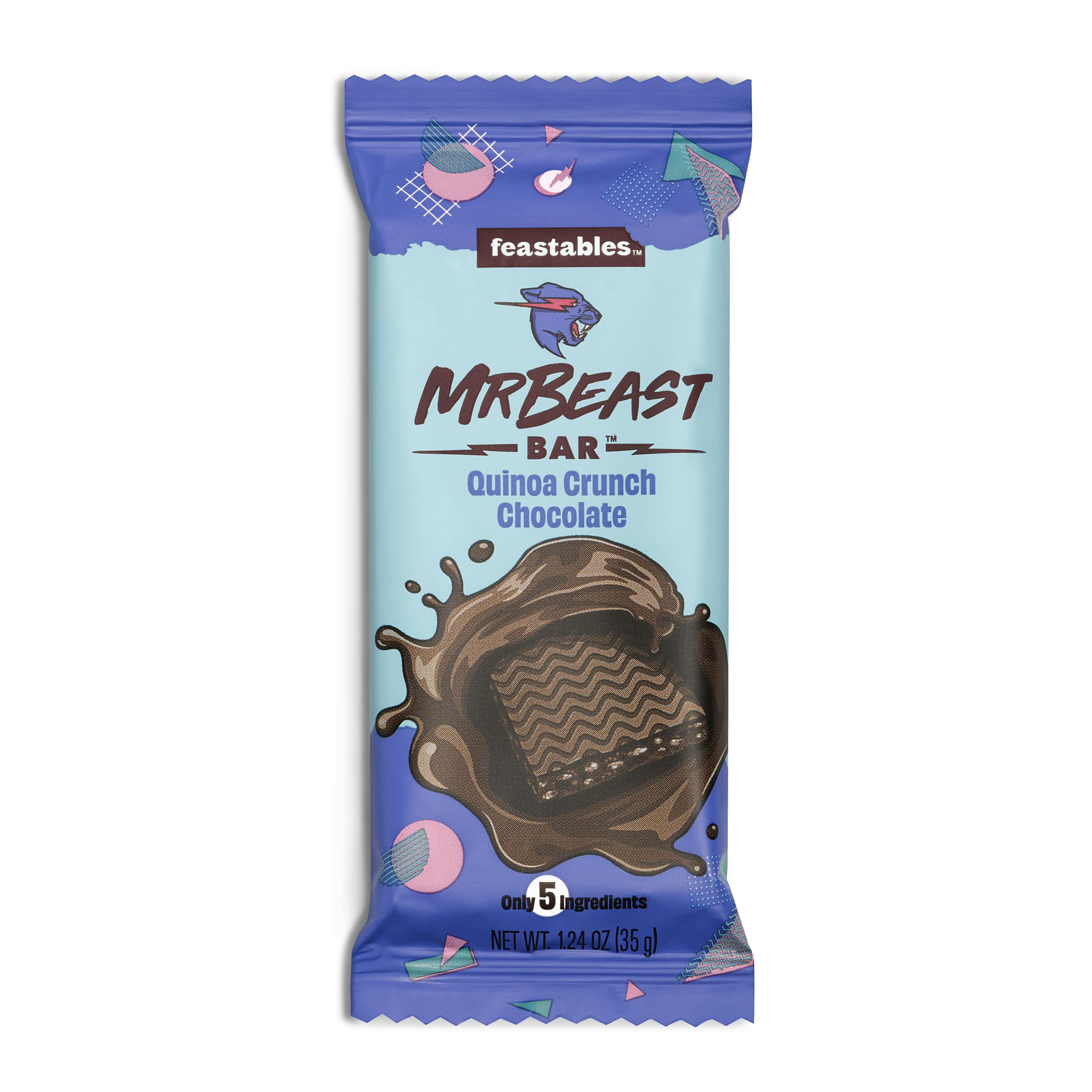 Feastables MrBeast Quinoa Crunch Chocolate Bar Oz 60g Bar 