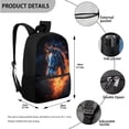thumbnail image 3 of Jeiento Horse Backpack and Lunch Box for Boys 8-12 Book Bags 4 Piece Student Bookbag with Lunch Bag Pencil Case Water Bottle Holder Cool Flame Primary Middle School Bag for Kids 6th Grade, 3 of 7