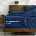 thumbnail image 3 of Bare Home 22" Extra Deep Pocket Sheet Set - Premium 1800 Collection - Ultra-Soft - Full, Dark Blue, 3 of 8