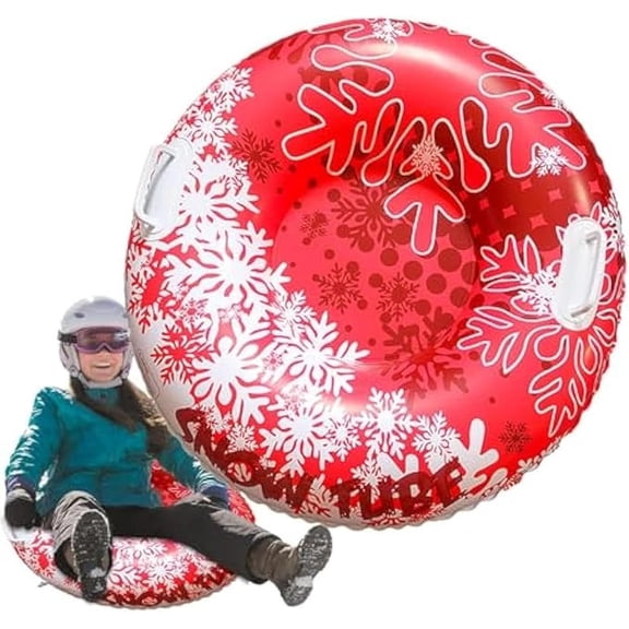 MORESEC Race Down the Slopes with This 31-Inch Inflatable Snow Tube for Winter Fun, a Heavy-Duty PVC Sled Designed for Kids to Enjoy Hours of Sledding and Outdoor Play
