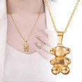 thumbnail image 5 of Pendientes colgantes con forma de oso brillante para mujer, chapados, ideales como regalo para parejas., 5 of 5