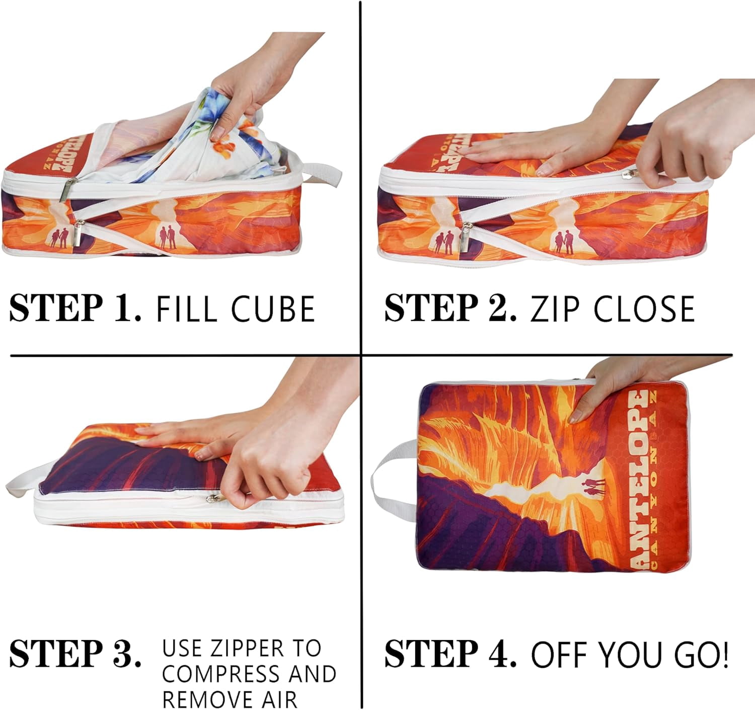 Compression Packing Cubes for Suitcases, 6 Set Travel Luggage Organizer Bags, Lightweight Waterproof National Parks Packing Cubes as Travel Accessories for Women