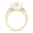 thumbnail image 2 of Angara Freshwater Cultured Pearl Ring with Pave-Set Diamonds in 14K Yellow Gold for Women | June Birthstone Jewelry for Her, 2 of 8