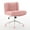 Pink, variant on PAPROOS Vanity Chair with Back, 26.4" Wide Armless Home Office Chair with Artificial Rabbit Hair, Metal Base, Adjustable Swivel Ergonomic Desk Chair with Wheels, Computer Task Seating, Purple