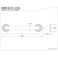 thumbnail image 3 of Kingston Brass DR914128 Kingston Brass Camelon 12" Decorative Grab Bar, 3 of 4