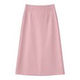 thumbnail image 4 of Women's Stretchy High Wasited A Line Long Maxi Skirt Below Knee Length Flared Midi Skirts Pink, 4 of 6