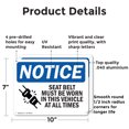 thumbnail image 2 of (2 Pack) Seat Belts Must Be Worn In This Vehicle OSHA Notice Sign 10 Inch X 7 Inch Indoor / Outdoor Rust-Free Aluminum Metal Signs for Workplace, Workshop, and Construction Site, Made, 2 of 8