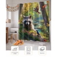 thumbnail image 7 of Fall Shower Curtain Raccoon Bathroom Curtains with Hooks, Waterproof Fabric Hummingbird Green Forest Thanksgiving Bath Shower Curtains Set for Bathroom Bathtubs Decor 36x72 Inch, 7 of 7