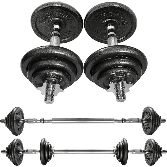 Set de mancuernas PROIRON de 44 lb, barra ajustable de hierro fundido
