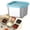 Blue, variant on 304 Stainless Steel Snack Container, 180ml/6oz Leak-Proof Box with Silicone Lid, 2.95"×2.95",1PC,Blue