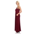 thumbnail image 4 of Pastel by Vivienne Women's Sleeveless Maxi Dress with Pockets Burgundy Medium, 4 of 4