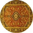 thumbnail image 1 of Ahgly Company Indoor Round Medallion Yellow Traditional Area Rugs, 5' Round, 1 of 4