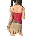thumbnail image 6 of KelaJuan Women's Mesh Crop Cami Tops, Spaghetti Strap Lace Patchwork Asymmetrical beach Camisole, 6 of 6