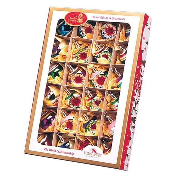 Kurt Adler Mini Glass Ornament, 24 Pieces