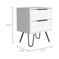 thumbnail image 5 of Cterwk Nightstand, 4 Legs, 2 Drawers, White, 5 of 7
