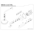 thumbnail image 6 of Kingston Brass KB6337DL Concord Single-Handle Pressure Balanced Tub and Shower Faucet, Brushed Brass, 6 of 7
