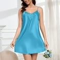 thumbnail image 2 of Tnhcen Women's Satin Nightgown Silky Sleepwear with Lace Trim Thin Strap V-Neck Chemise S-2XL Slinky Lounge Dress Home Wear Nightie Multiple Colors Available, 2 of 8
