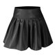 thumbnail image 5 of Falda plisada de cuero para mujer: color liso, poliéster elástico, diseño en línea A, para trabajo informal y ropa de fiesta, 5 of 7