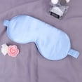 thumbnail image 4 of EeaseCA Natural Silk Blindfold Sleeping Eye Patch Adjustable Silk Blinder Shading Eye Patch Light Blue, 4 of 7