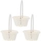 thumbnail image 1 of wonima44 Artificial Plants Ceramic Berry Basket 3 Pcs Miniature Baskets for Mini Woven Baskets with Handles Portable Storage Baskets Miniature (Oval White) Flower Girl Basket Home Decor, 1 of 1