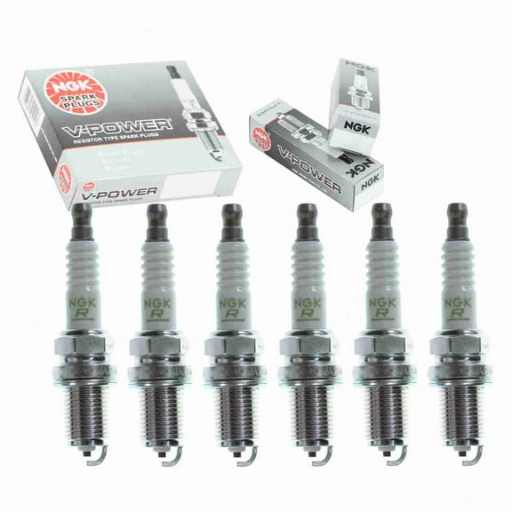 6 pc NGK 5424 V-Power Spark Plugs for 12599-6771-1 12691-67710 1835834T 1835842T 1N00-18-110 21025102 22401-50Y04 22401KA290 2FR4LSJ 41-628 7563 7817 7963 FR10DC FR10DCX FR10DX FR9DCX K14PR-U11