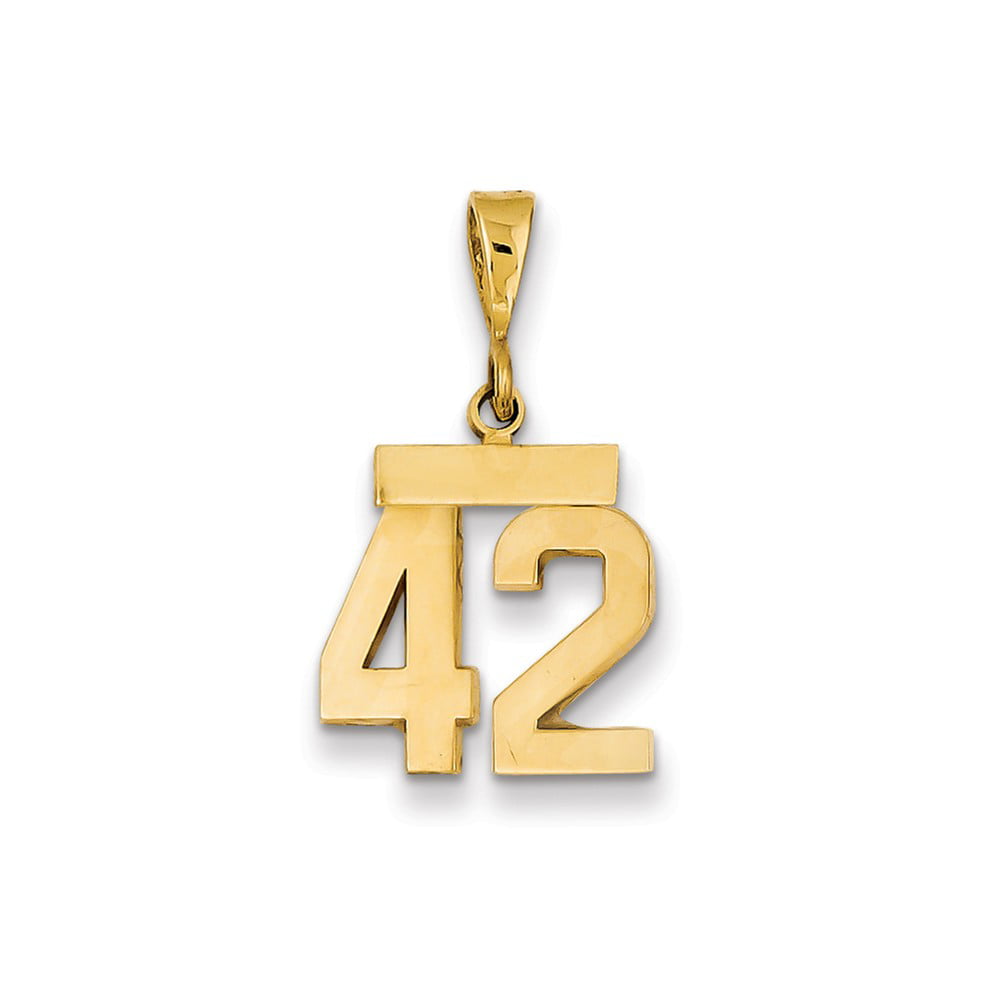 Details about   Real 14kt Yellow Gold Small Polished Number 42 Charm Pendant 