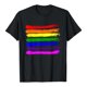 thumbnail image 1 of Camiseta de manga corta con estampado de arcoíris y cuello redondo informal de verano para mujer Pompotops  hfajkhk133995, 1 of 5